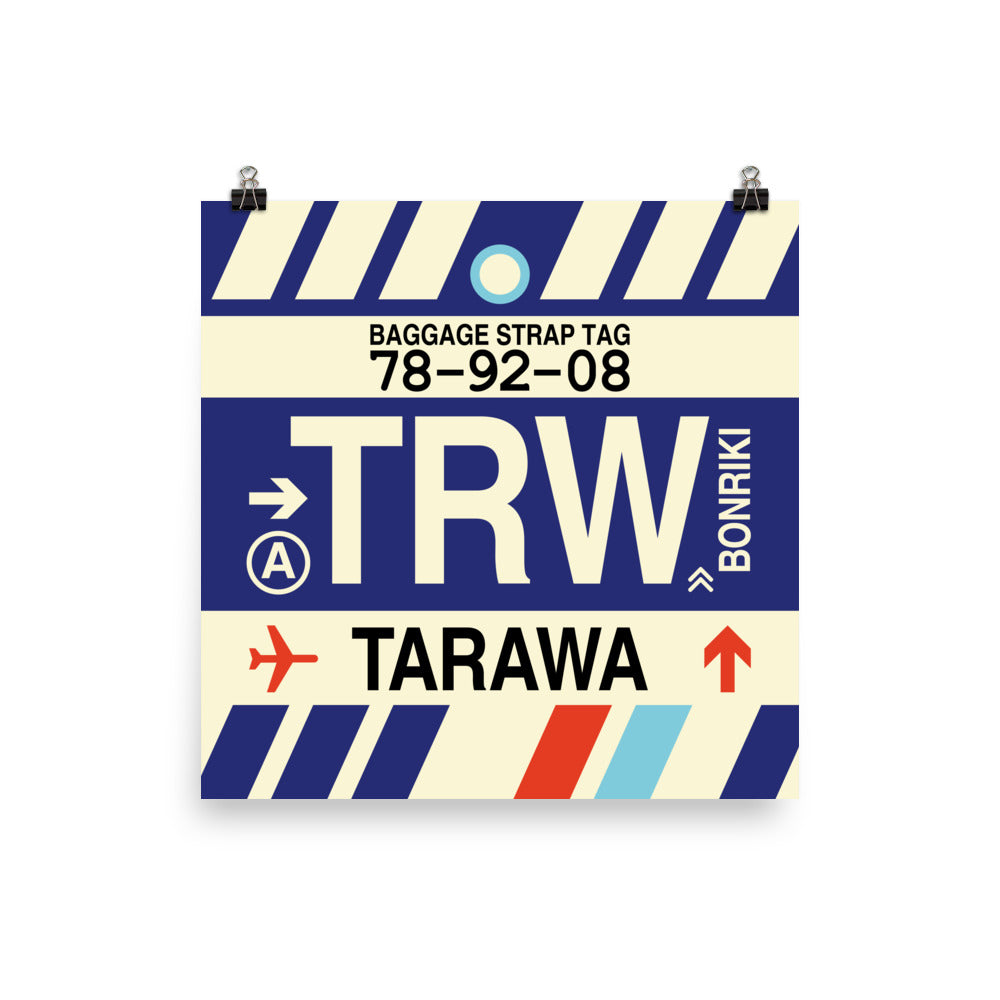 TRW Tarawa Poster Print • Jet Age Baggage Tag Design • YHM Designs - Image 05