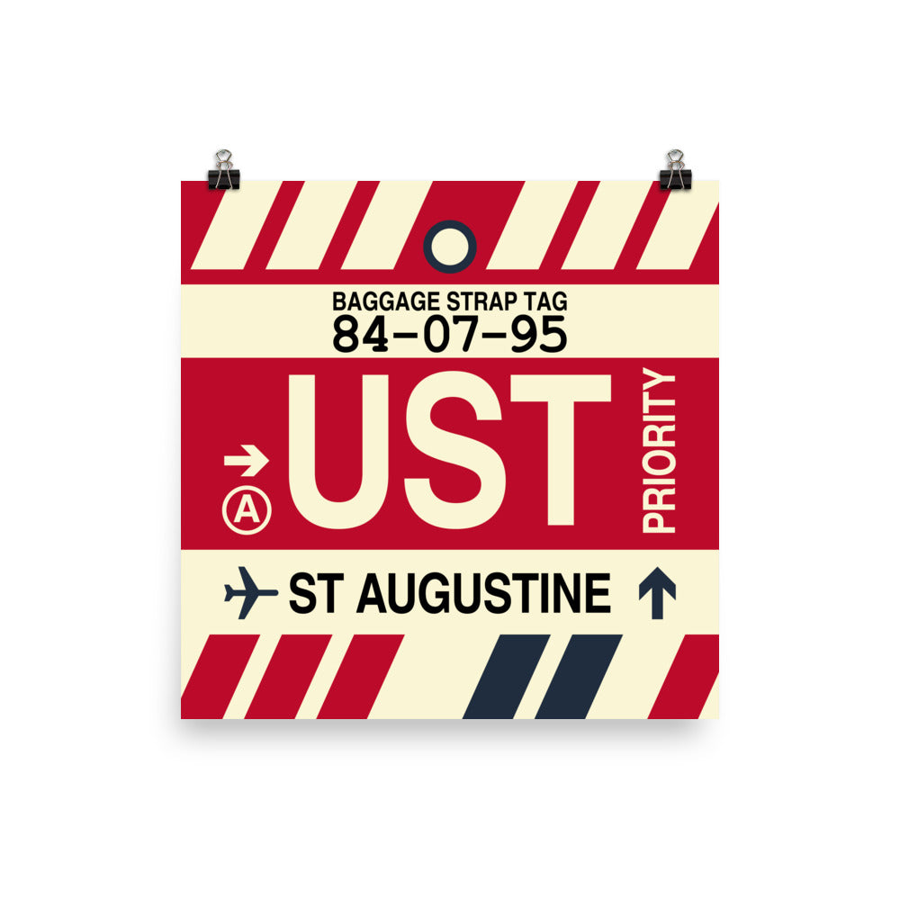 UST St. Augustine Poster Print • Jet Age Baggage Tag Design • YHM Designs - Image 05