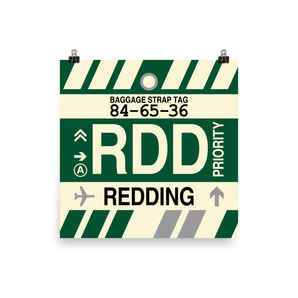RDD Redding Poster Print • Jet Age Baggage Tag Design • YHM Designs - Image 05