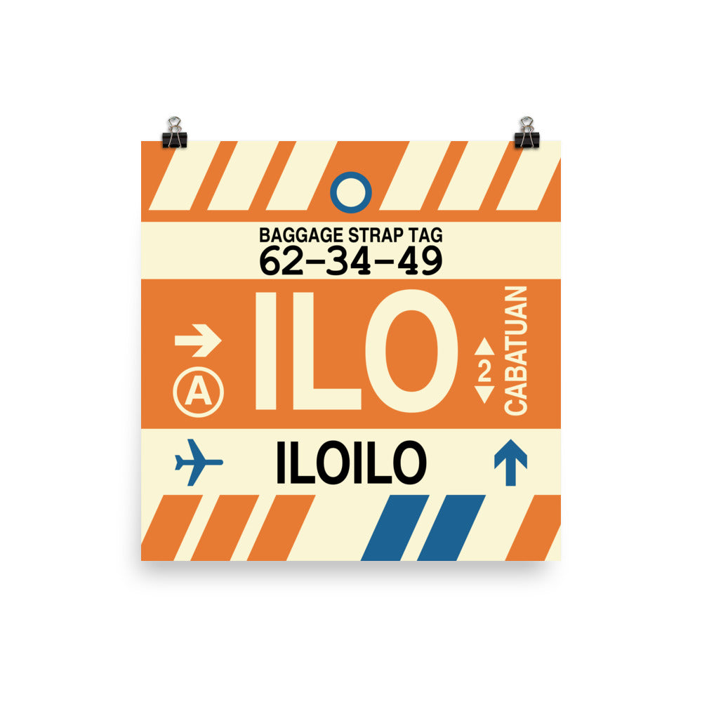 ILO Iloilo Poster Print • Jet Age Baggage Tag Design • YHM Designs - Image 05