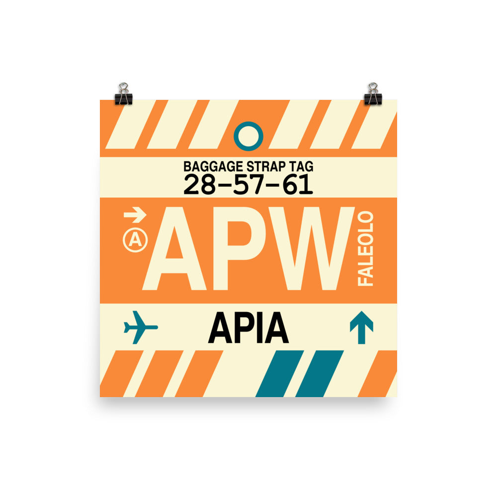 APW Apia Poster Print • Jet Age Baggage Tag Design • YHM Designs - Image 01