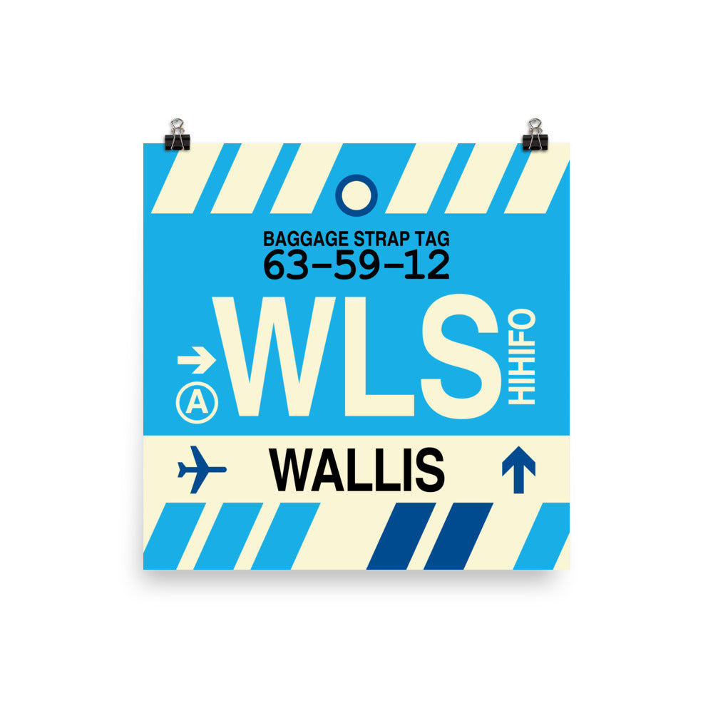 WLS Wallis Island Poster Print • Jet Age Baggage Tag Design • YHM Designs - Image 01