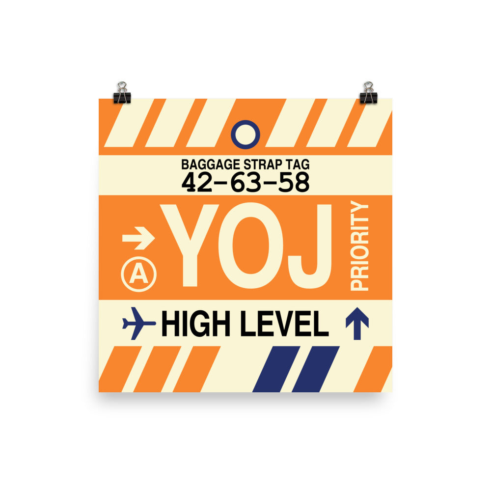 YOJ High Level Poster Print • Jet Age Baggage Tag Design • YHM Designs - Image 01