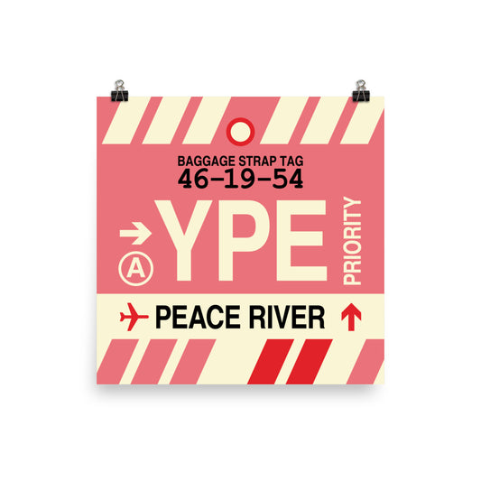 YPE Peace River Poster Print • Jet Age Baggage Tag Design • YHM Designs - Image 01
