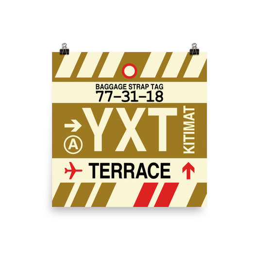 YXT Terrace Poster Print • Jet Age Baggage Tag Design • YHM Designs - Image 01