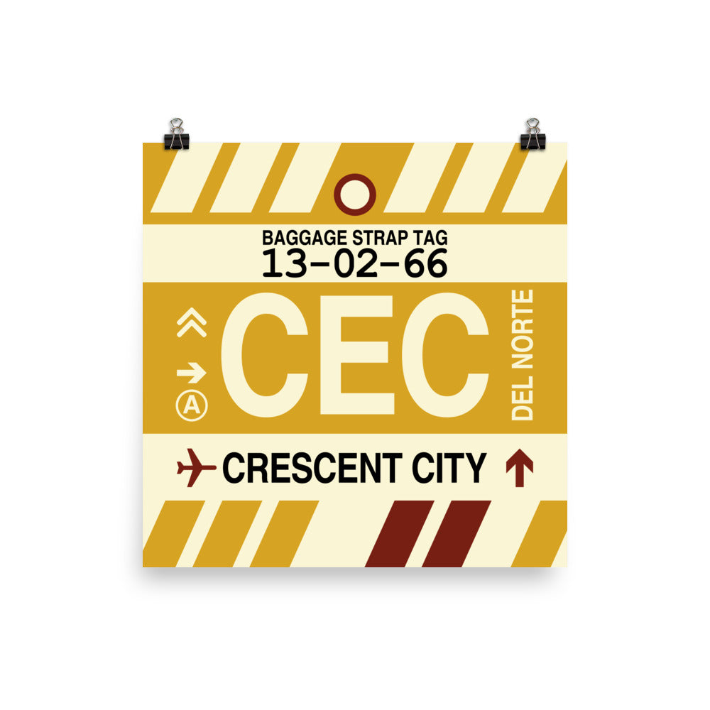 CEC Crescent City Poster Print • Jet Age Baggage Tag Design • YHM Designs - Image 01