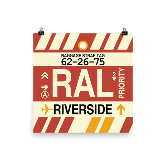 RAL Riverside Poster Print • Jet Age Baggage Tag Design • YHM Designs - Image 01