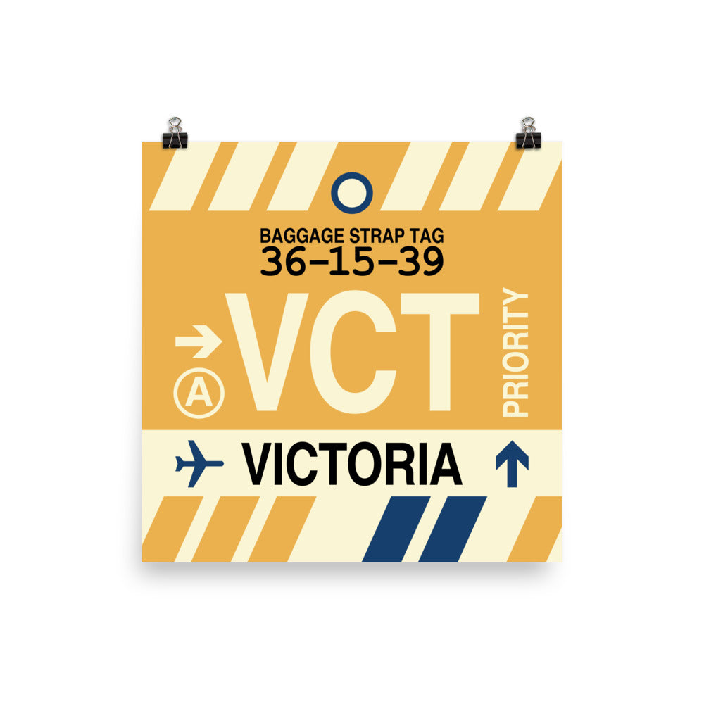 VCT Victoria Poster Print • Jet Age Baggage Tag Design • YHM Designs - Image 01