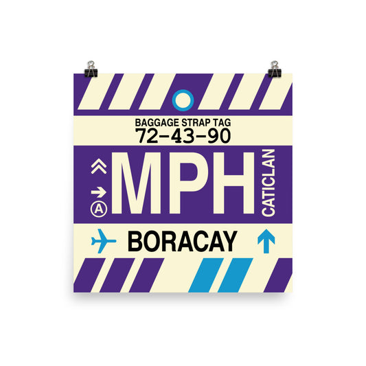 MPH Boracay Poster Print • Jet Age Baggage Tag Design • YHM Designs - Image 01