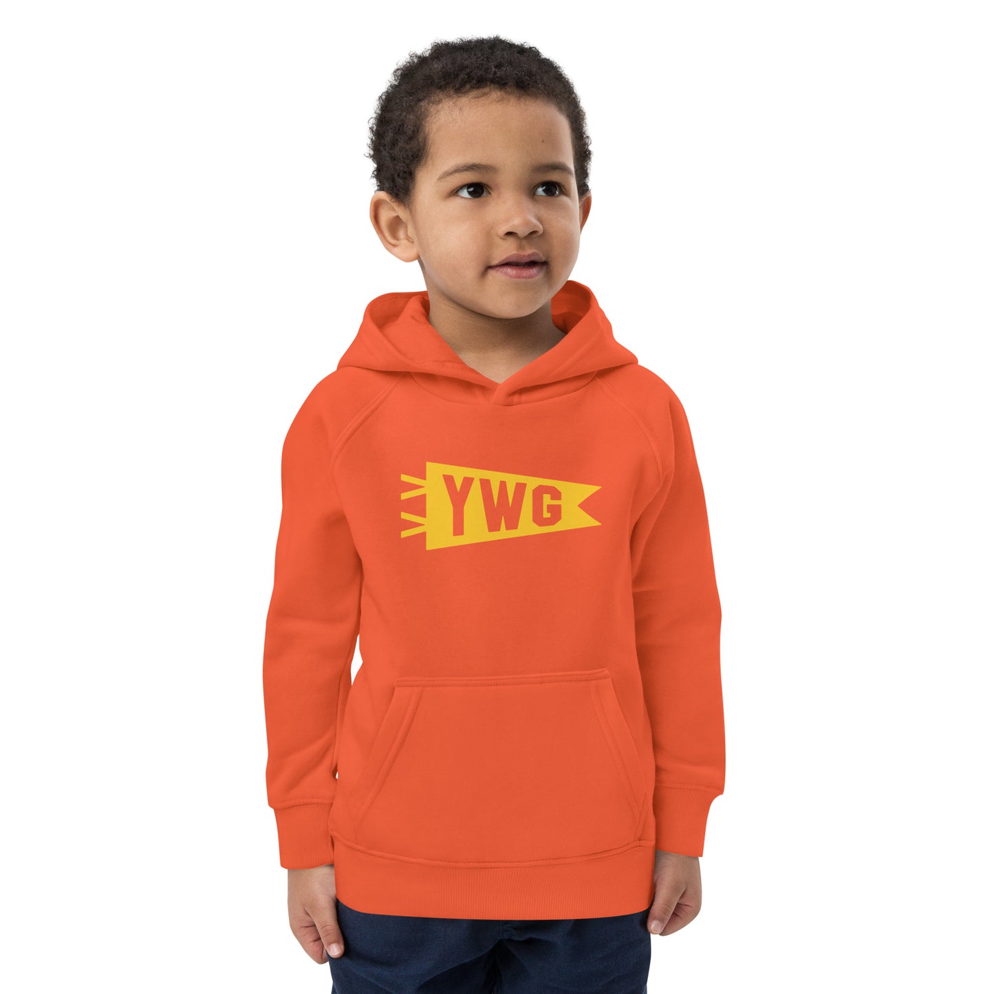 Kid's Sustainable Hoodie - Yellow Graphic • YWG Winnipeg • YHM Designs - Image 14