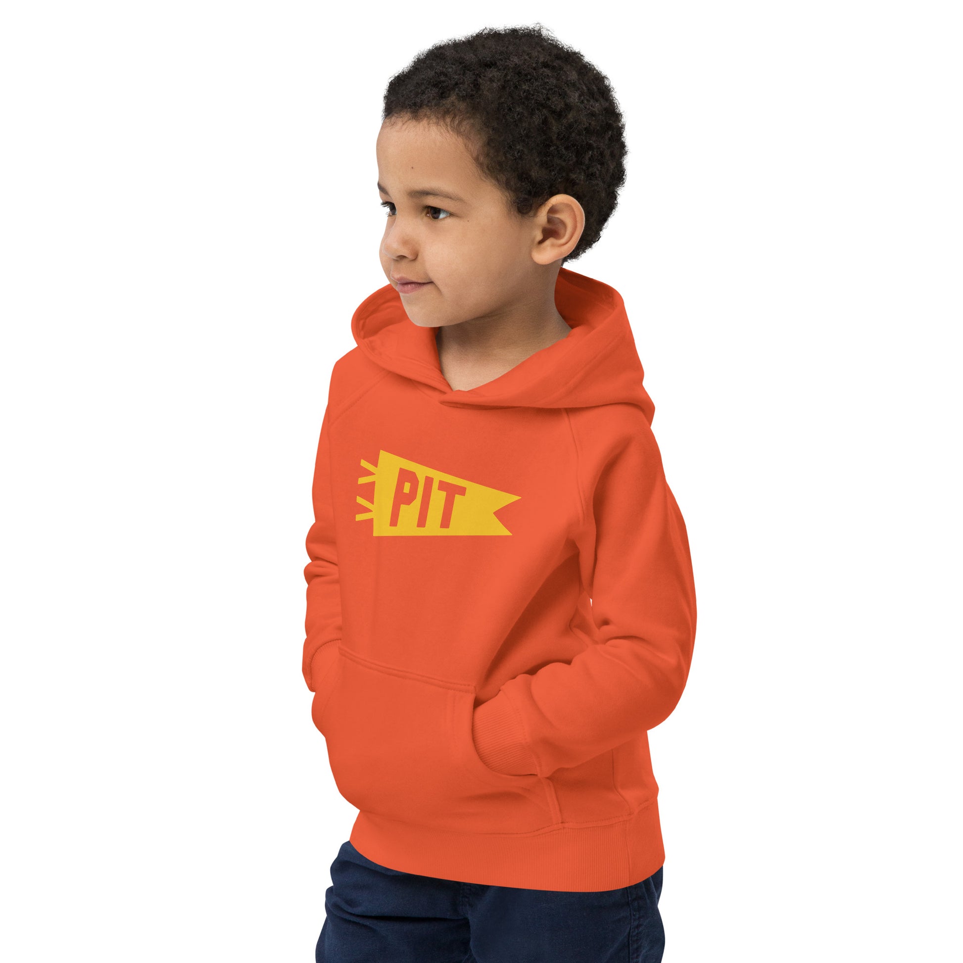 Kid's Sustainable Hoodie - Yellow Graphic • PIT Pittsburgh • YHM Designs - Image 12