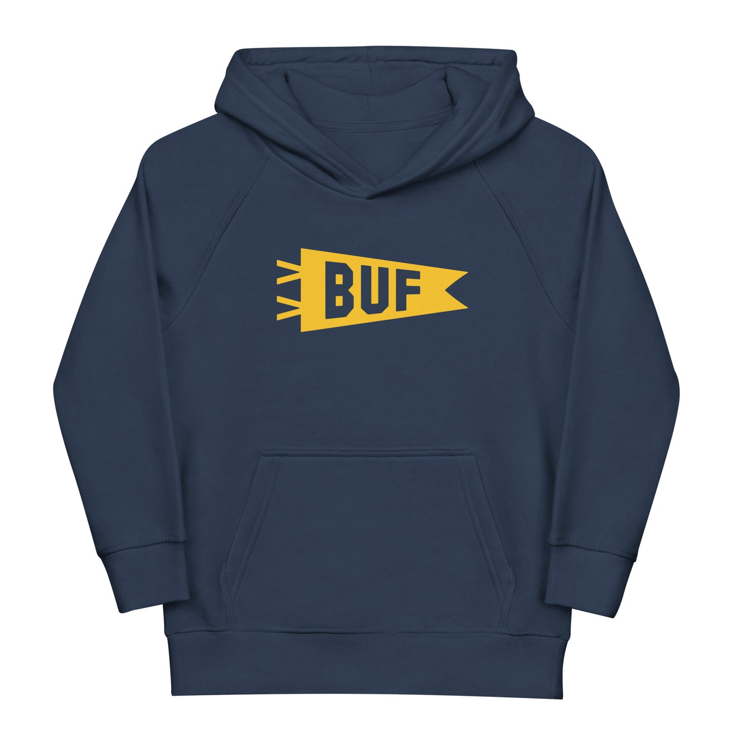 Kid's Sustainable Hoodie - Yellow Graphic • BUF Buffalo • YHM Designs - Image 02