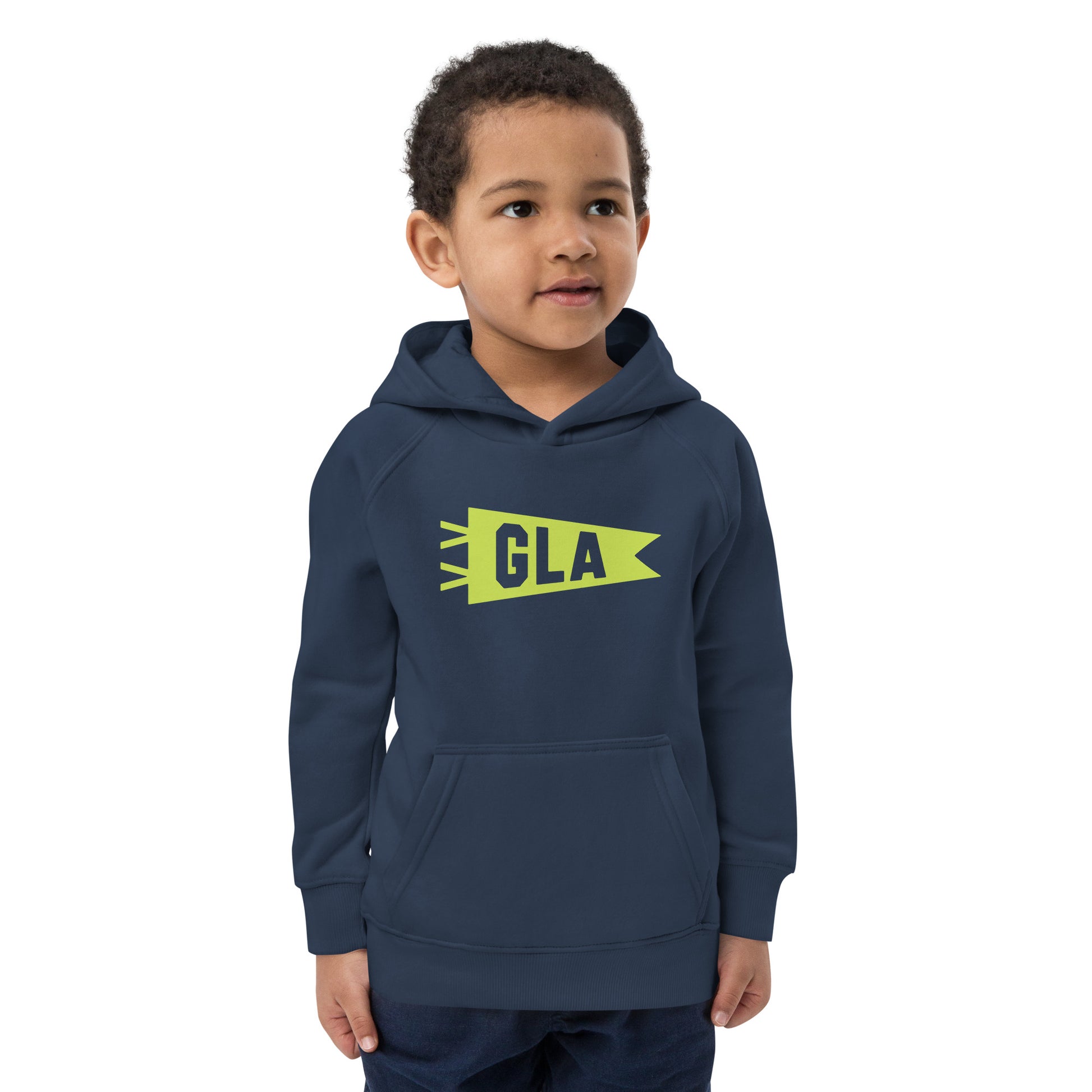 Kid's Sustainable Hoodie - Green Graphic • GLA Glasgow • YHM Designs - Image 08