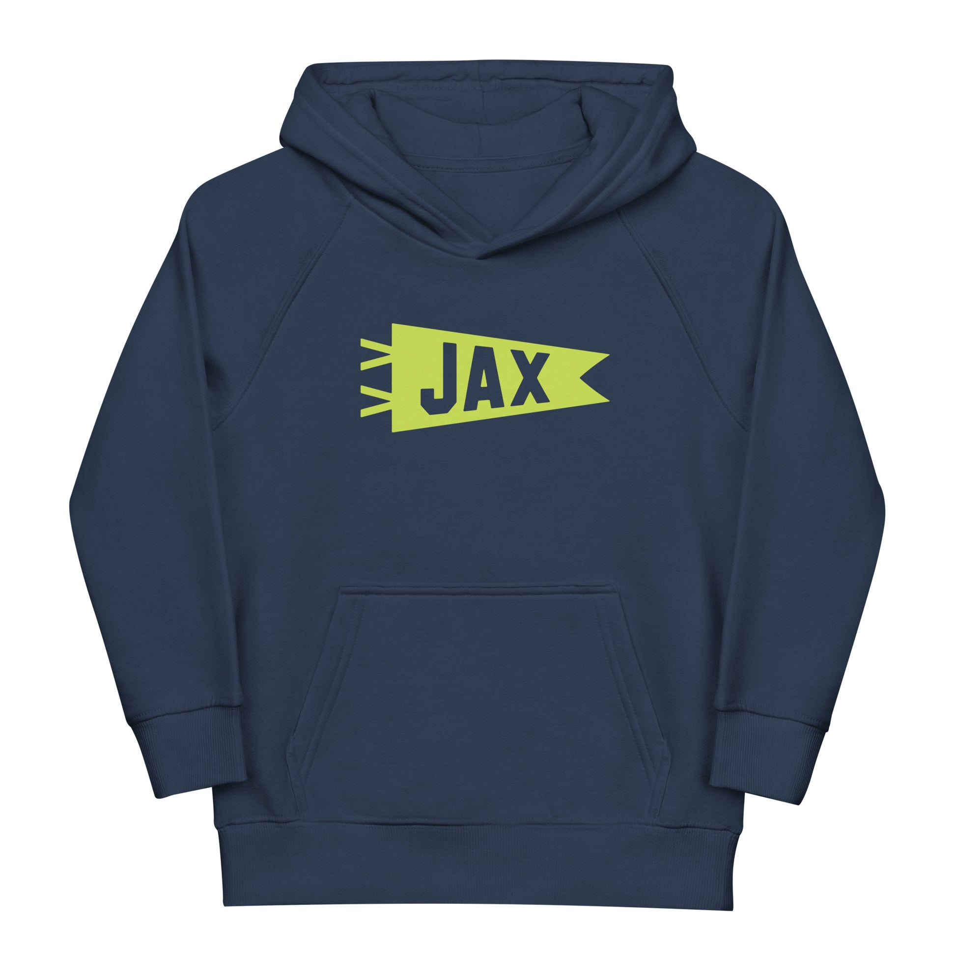 Kid's Sustainable Hoodie - Green Graphic • JAX Jacksonville • YHM Designs - Image 01