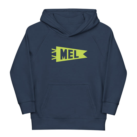 Kid's Sustainable Hoodie - Green Graphic • MEL Melbourne • YHM Designs - Image 01