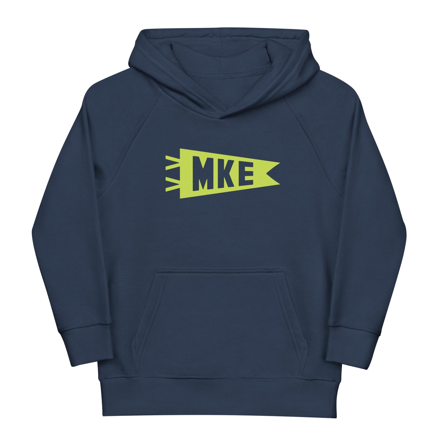 Kid's Sustainable Hoodie - Green Graphic • MKE Milwaukee • YHM Designs - Image 01