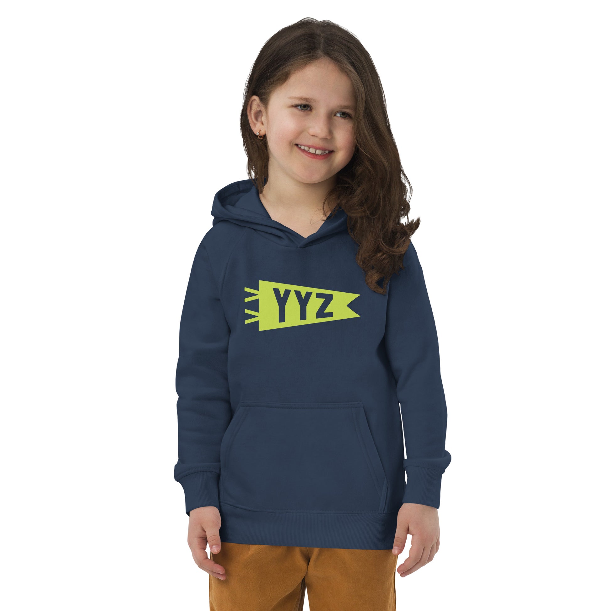 Kid's Sustainable Hoodie - Green Graphic • YYZ Toronto • YHM Designs - Image 07