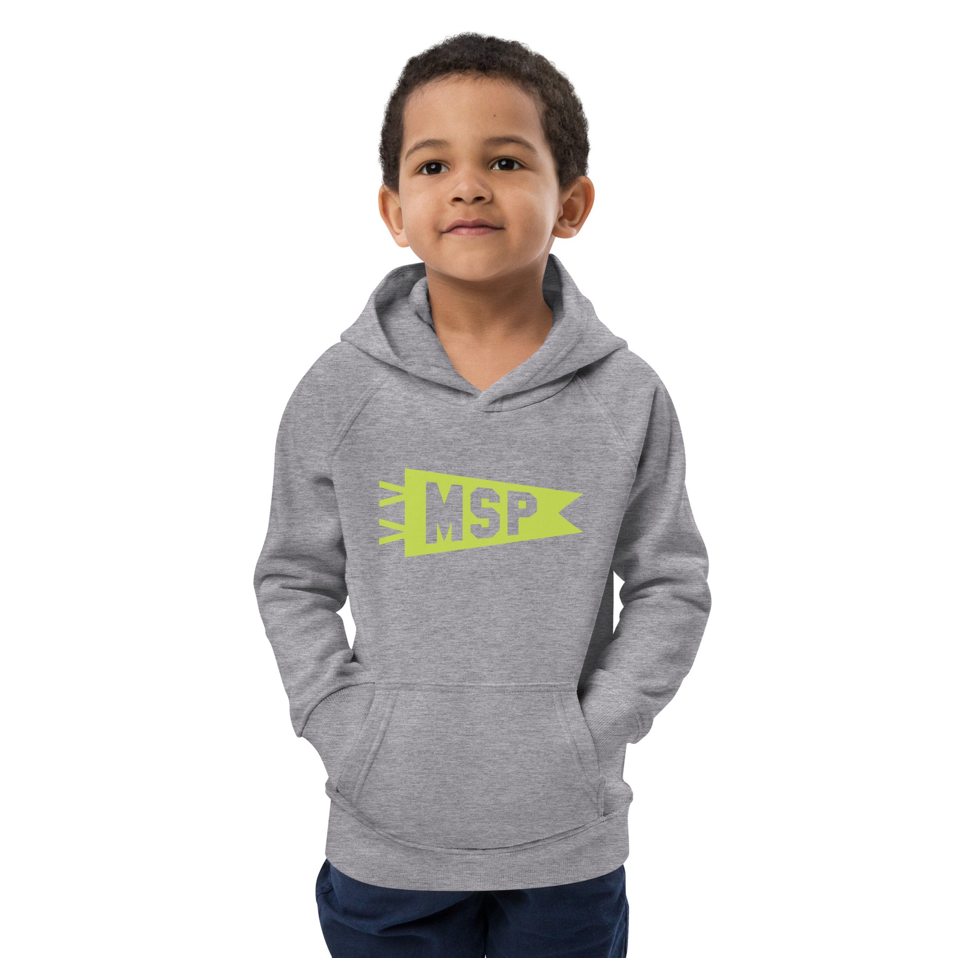 Kid's Sustainable Hoodie - Green Graphic • MSP Minneapolis • YHM Designs - Image 11