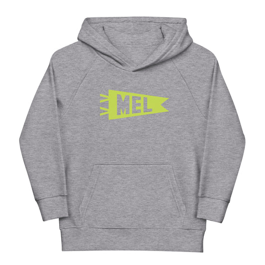 Kid's Sustainable Hoodie - Green Graphic • MEL Melbourne • YHM Designs - Image 02