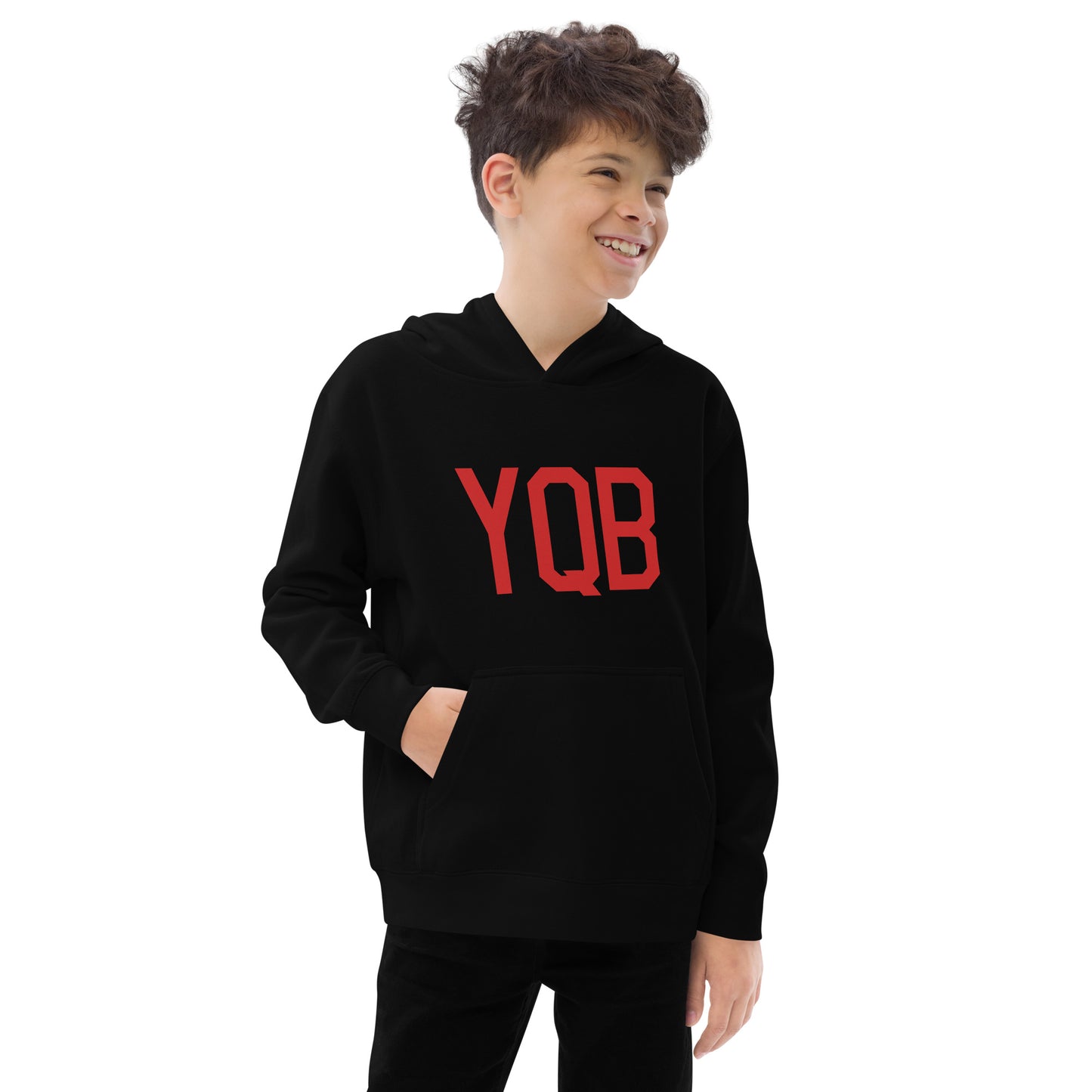 Airport Code Kid's Hoodie • YQB Quebec City • YHM Designs - Image 05