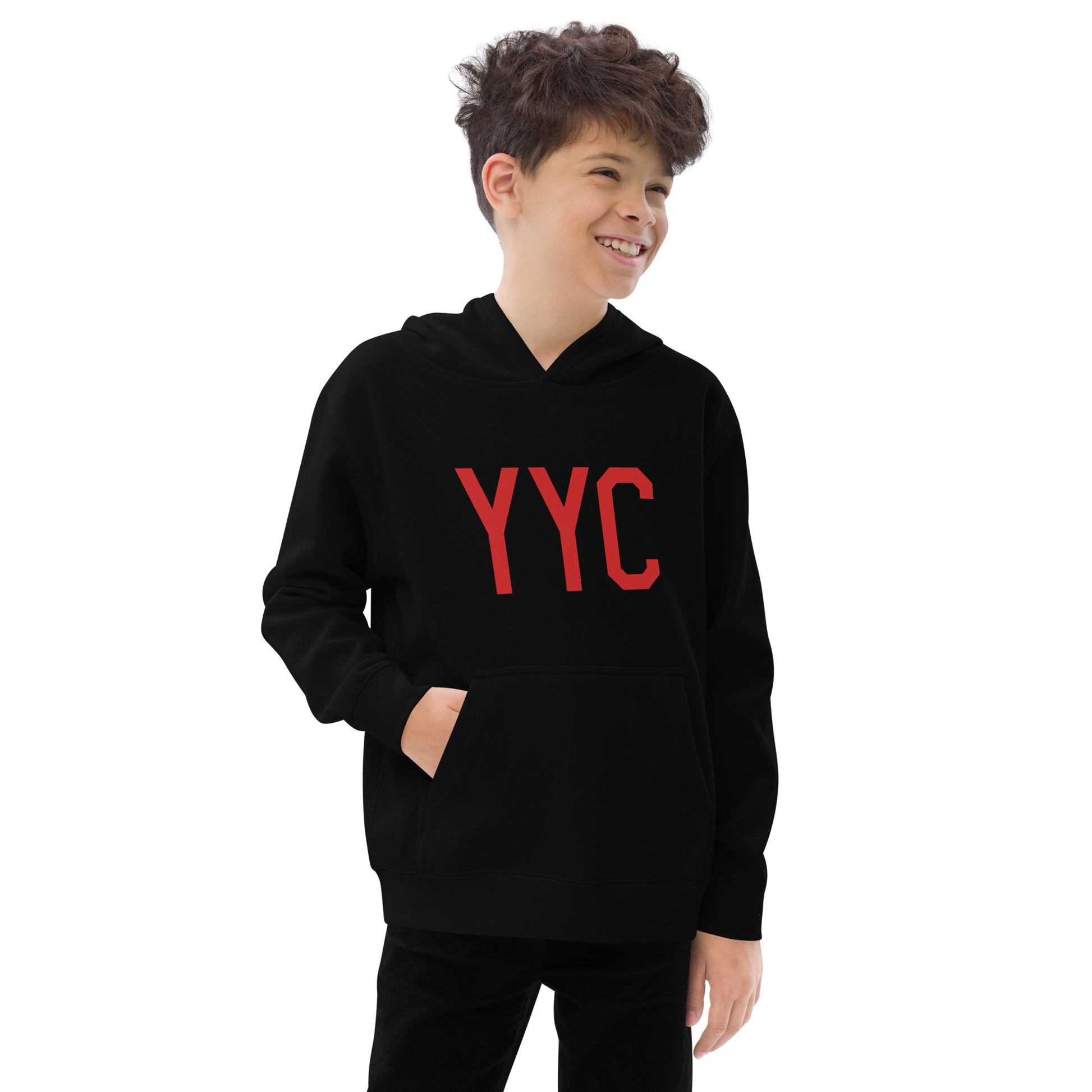 Airport Code Kid's Hoodie • YYC Calgary • YHM Designs - Image 05