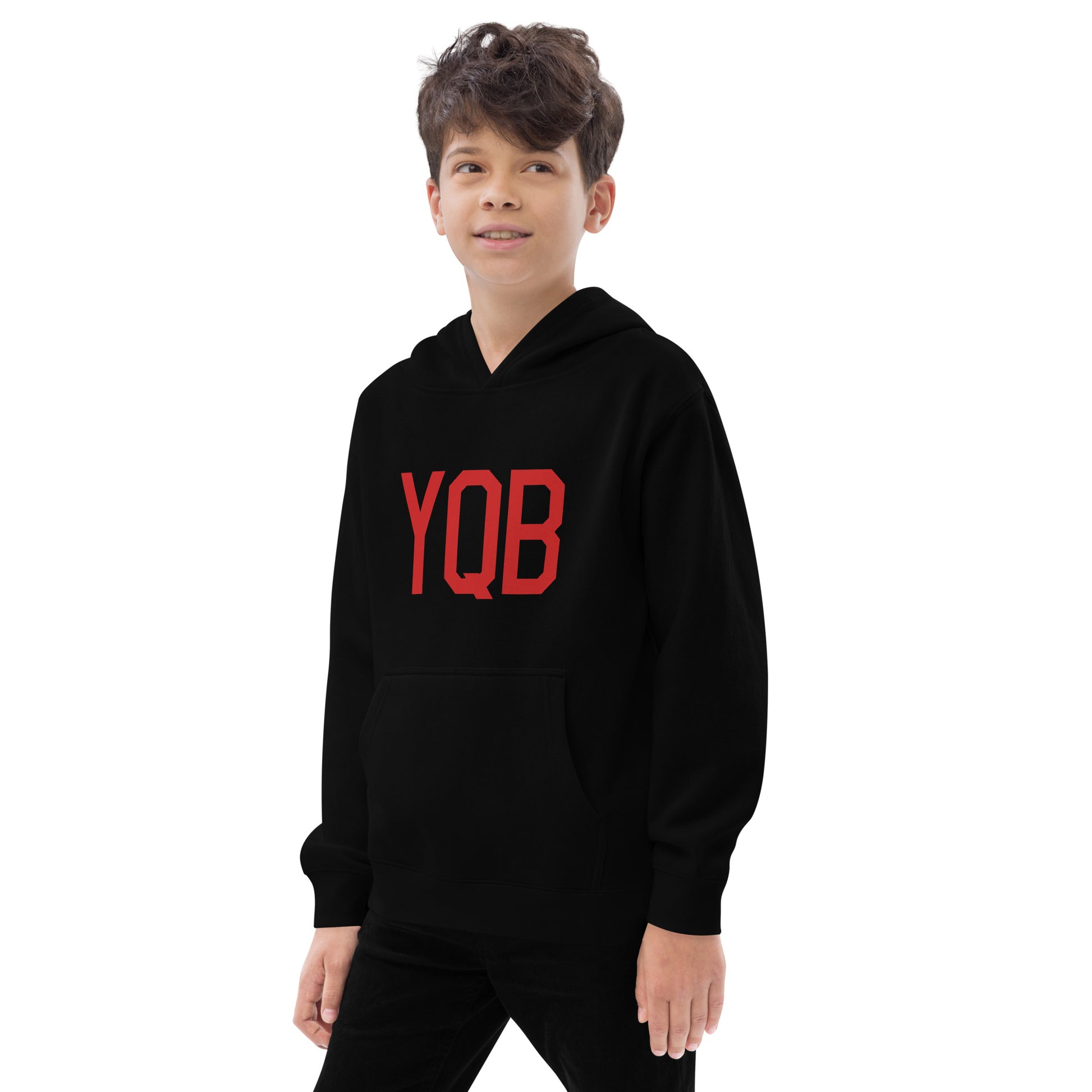 Airport Code Kid's Hoodie • YQB Quebec City • YHM Designs - Image 06
