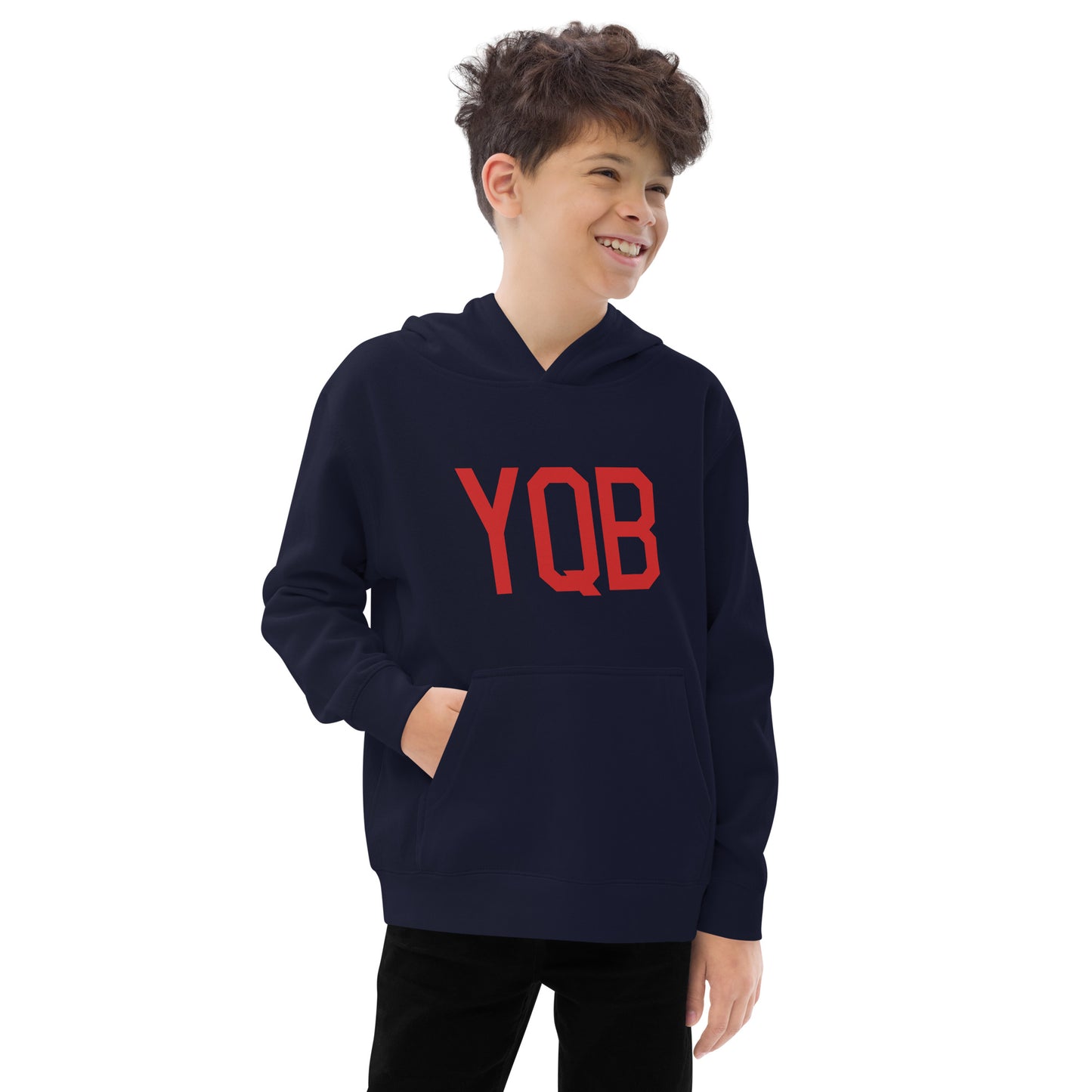 Airport Code Kid's Hoodie • YQB Quebec City • YHM Designs - Image 08