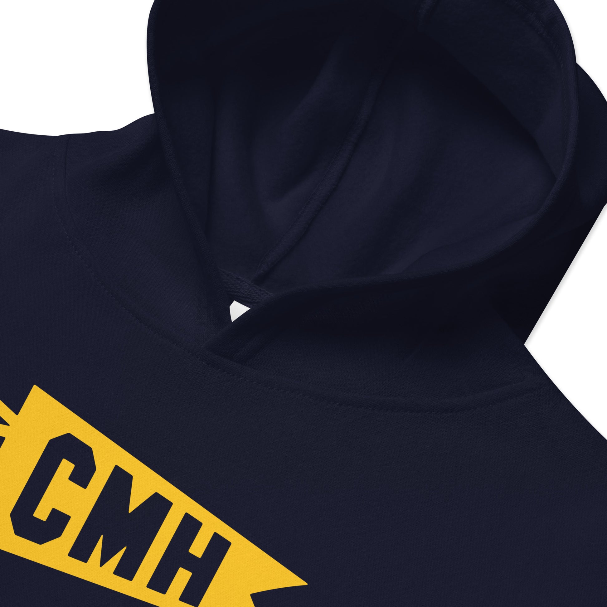 Airport Code Kid's Hoodie - Yellow Graphic • CMH Columbus • YHM Designs - Image 05