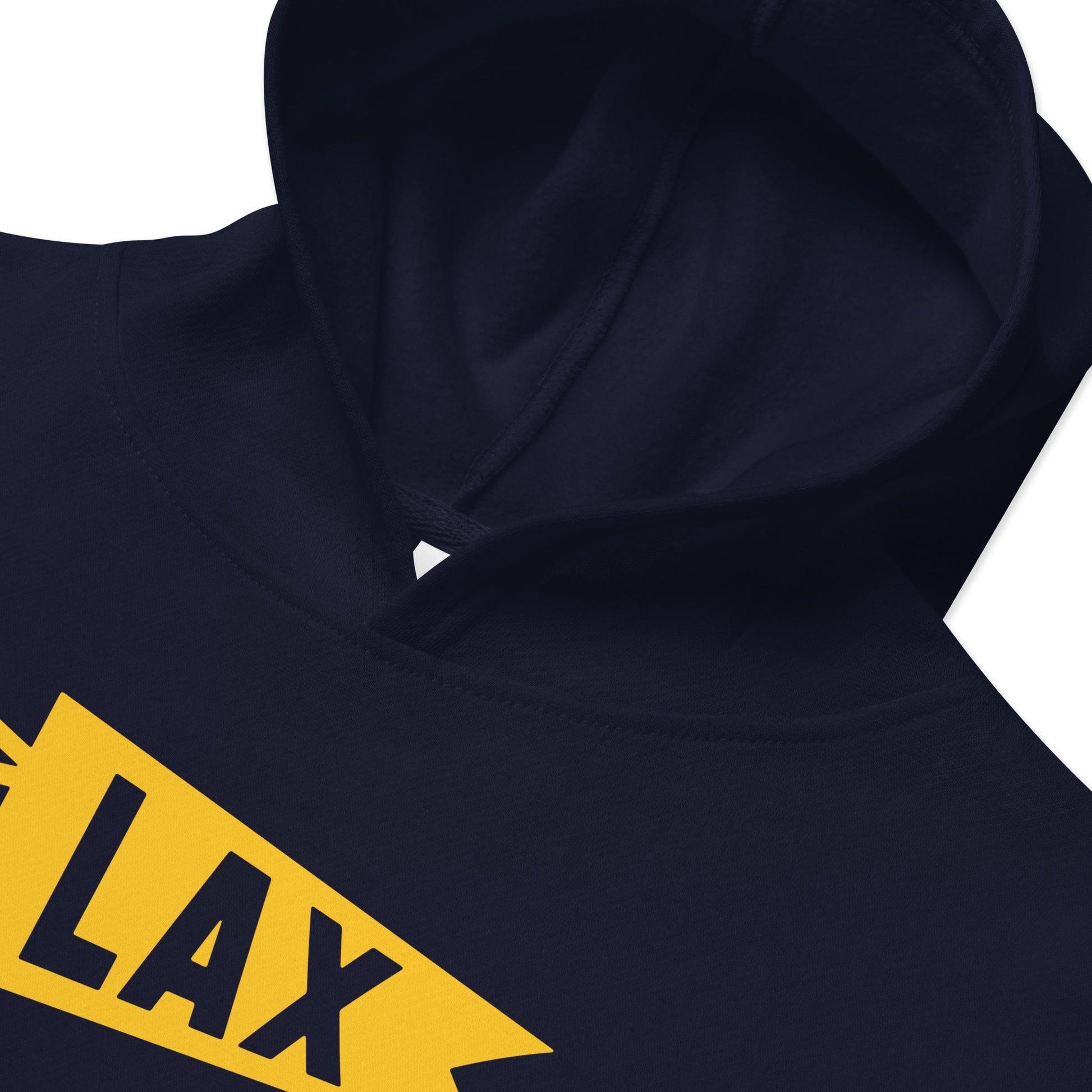 Airport Code Kid's Hoodie - Yellow Graphic • LAX Los Angeles • YHM Designs - Image 05