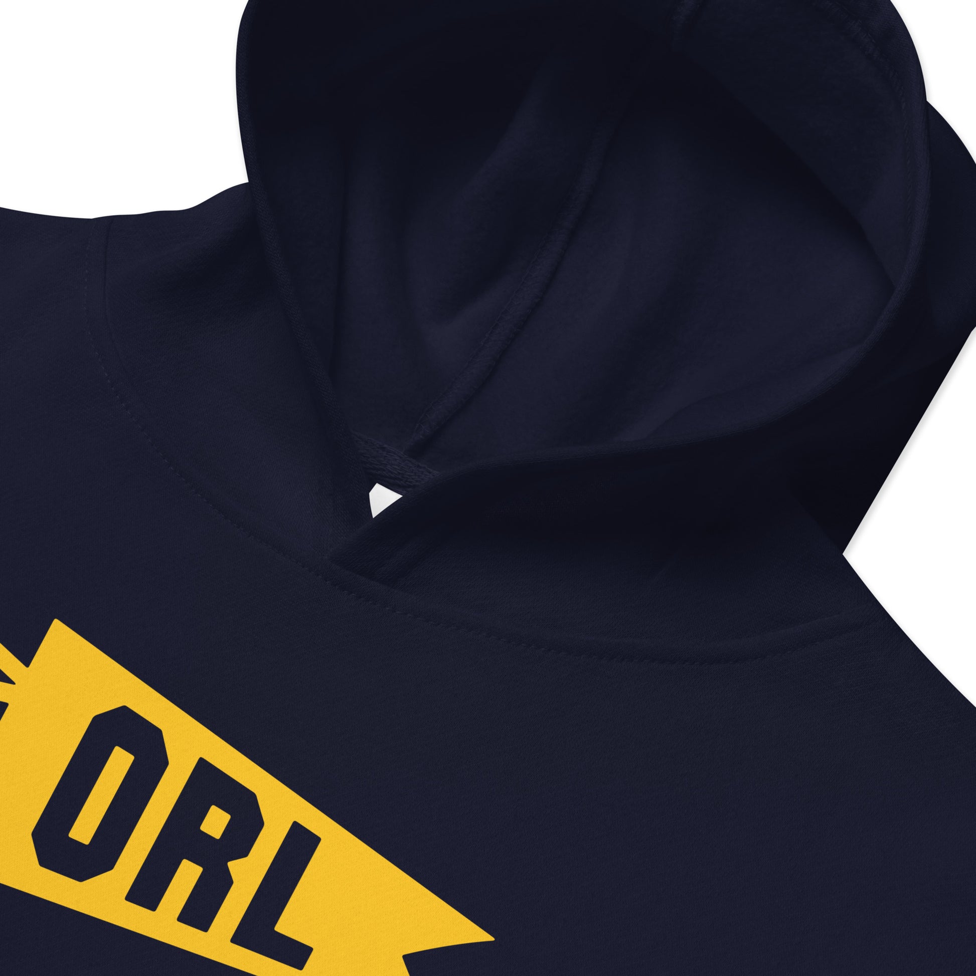 Airport Code Kid's Hoodie - Yellow Graphic • ORL Orlando • YHM Designs - Image 05