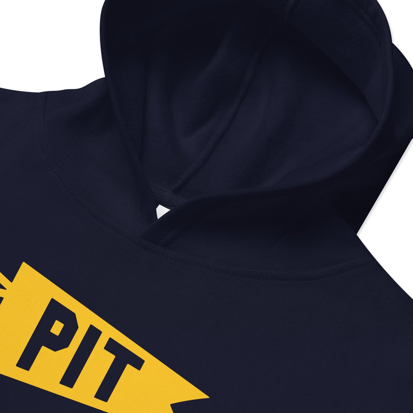 Airport Code Kid's Hoodie - Yellow Graphic • PIT Pittsburgh • YHM Designs - Image 05