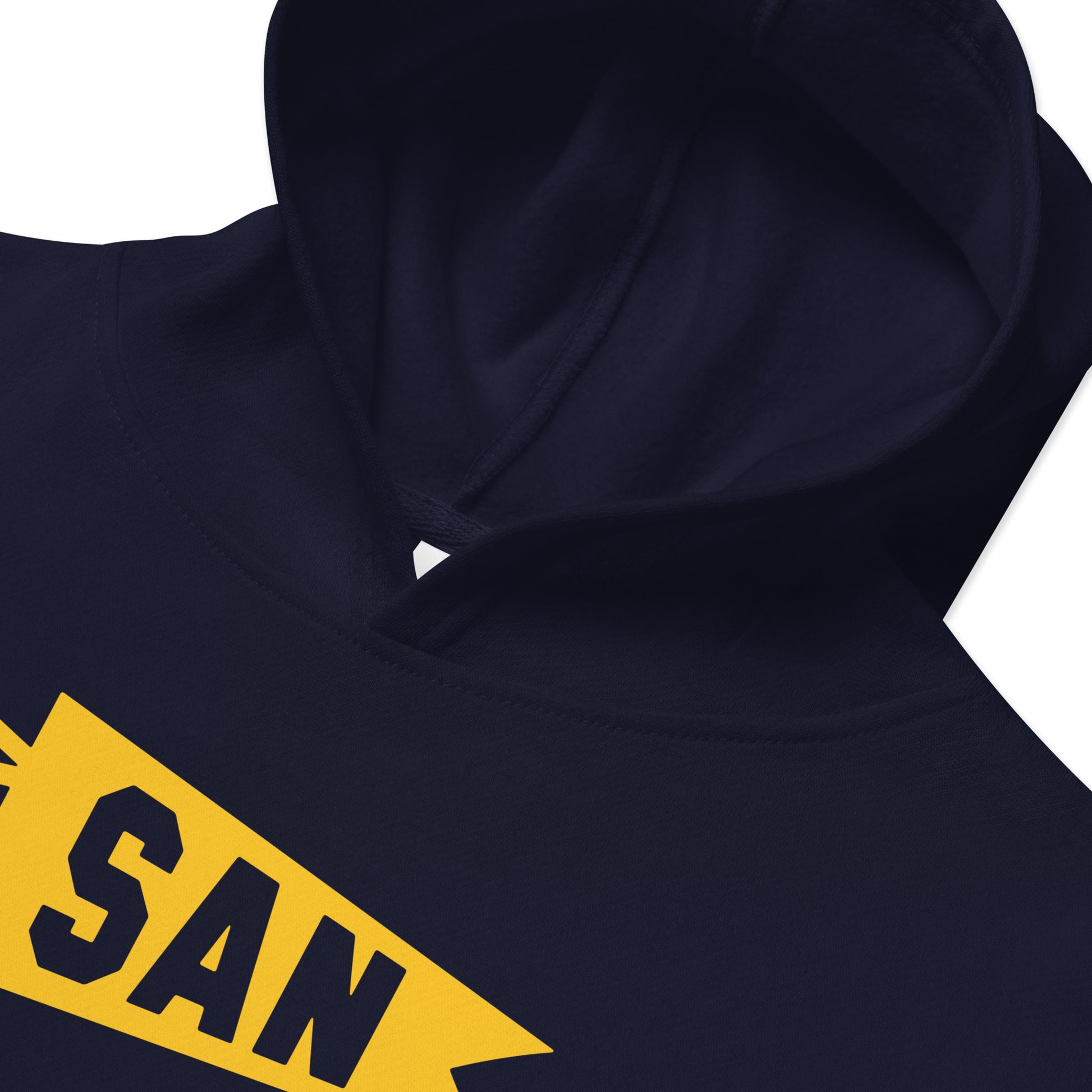 Airport Code Kid's Hoodie - Yellow Graphic • SAN San Diego • YHM Designs - Image 05