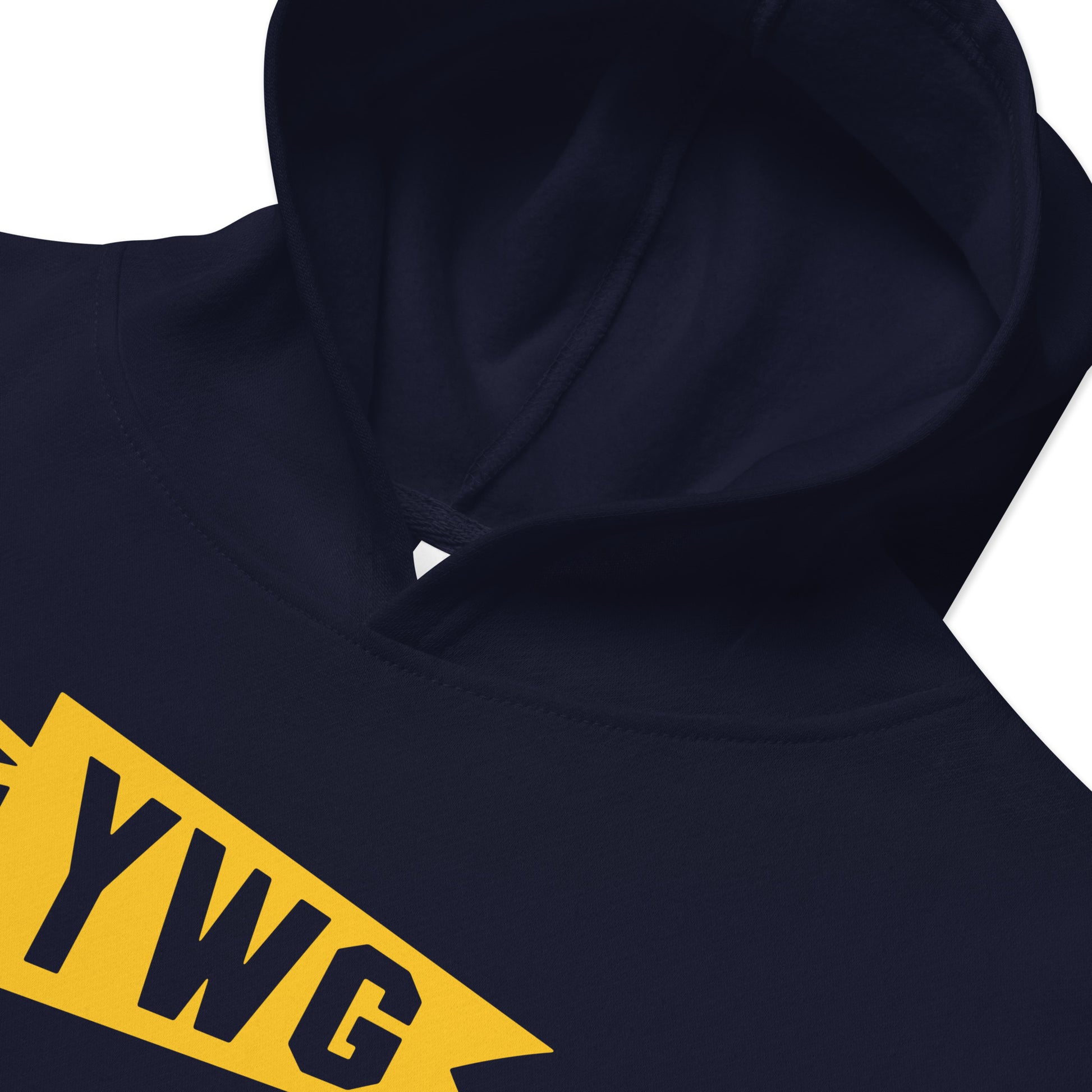 Airport Code Kid's Hoodie - Yellow Graphic • YWG Winnipeg • YHM Designs - Image 05