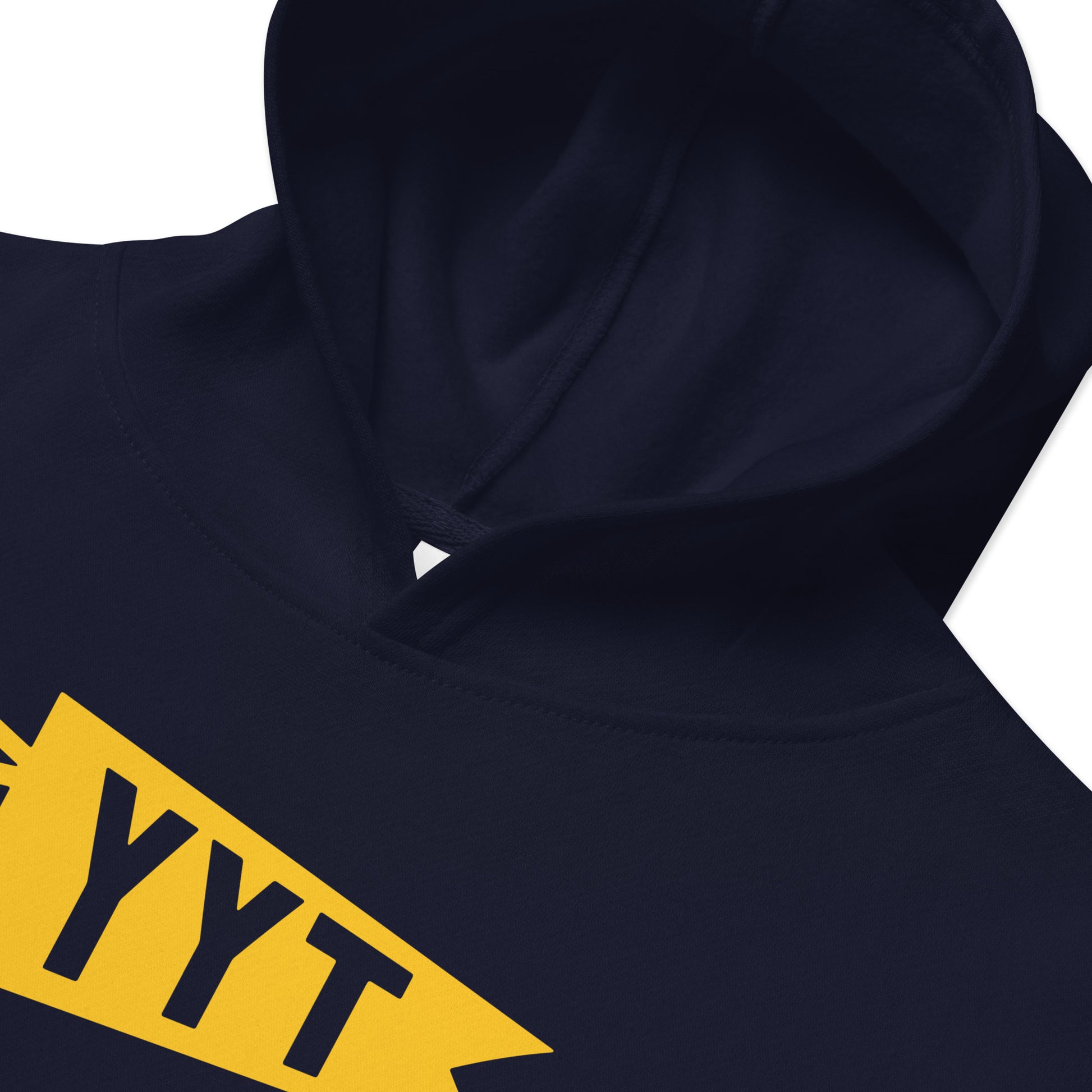 Airport Code Kid's Hoodie - Yellow Graphic • YYT St. John's • YHM Designs - Image 05