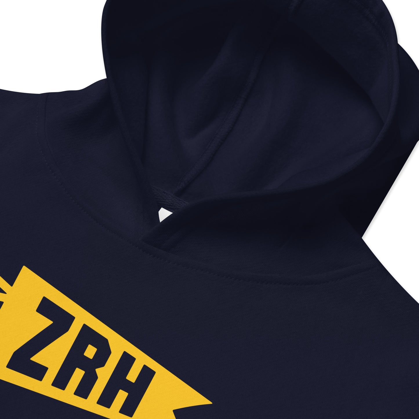 Airport Code Kid's Hoodie - Yellow Graphic • ZRH Zurich • YHM Designs - Image 05