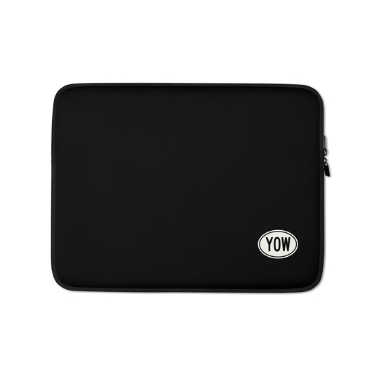 Unique Travel Gift Laptop Sleeve - White Oval • YOW Ottawa • YHM Designs - Image 01