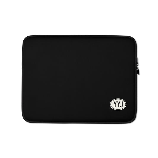 Unique Travel Gift Laptop Sleeve - White Oval • YYJ Victoria • YHM Designs - Image 01