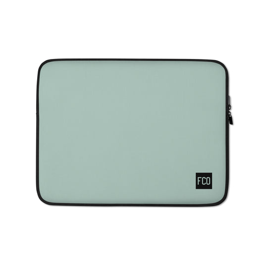 Aviation Gift Laptop Sleeve - Opal Green • FCO Rome • YHM Designs - Image 01