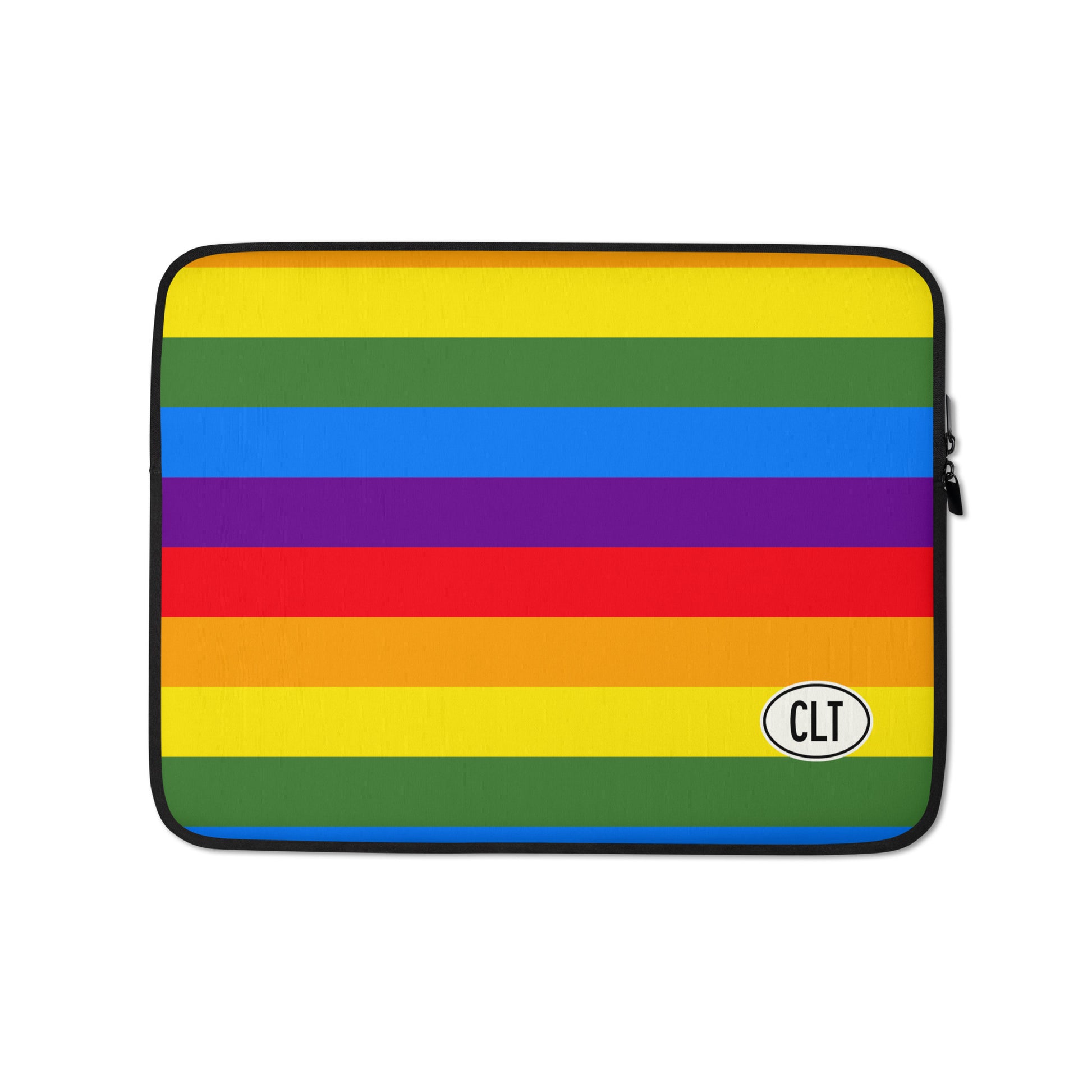 Travel Gift Laptop Sleeve - Rainbow Colours • CLT Charlotte • YHM Designs - Image 01