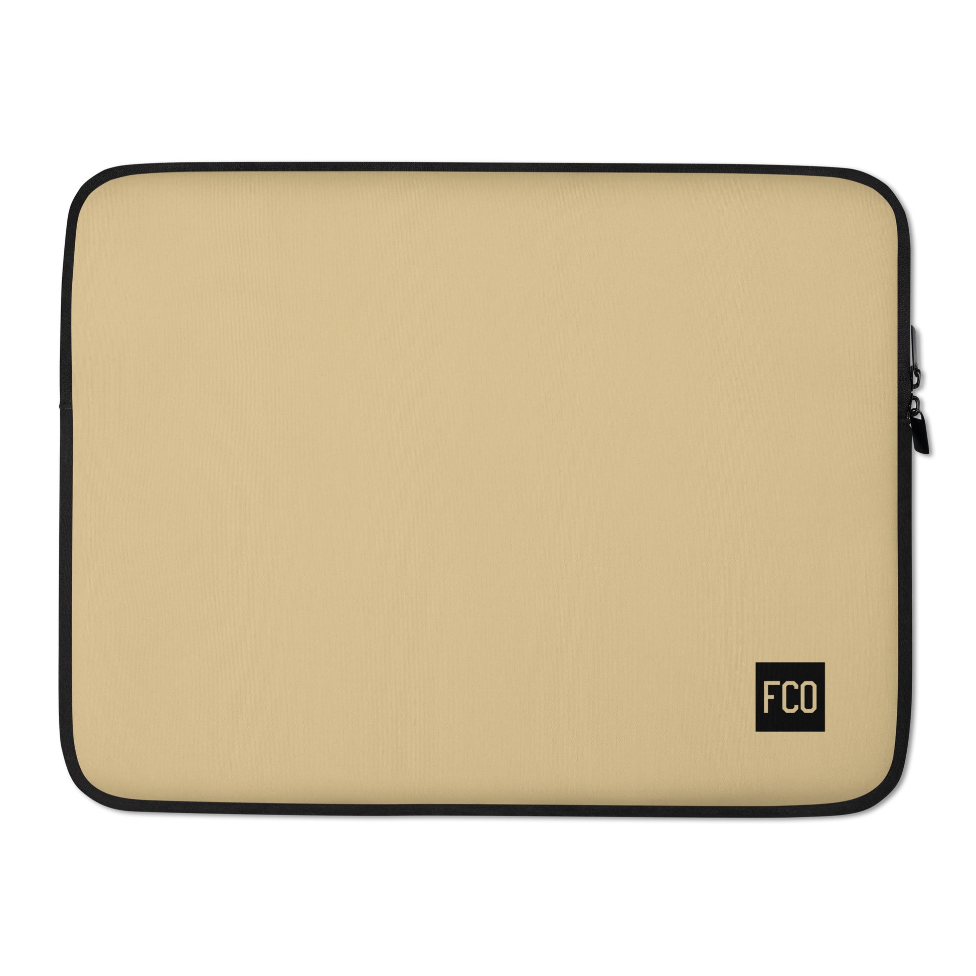 Aviation Gift Laptop Sleeve - Light Brown • FCO Rome • YHM Designs - Image 02