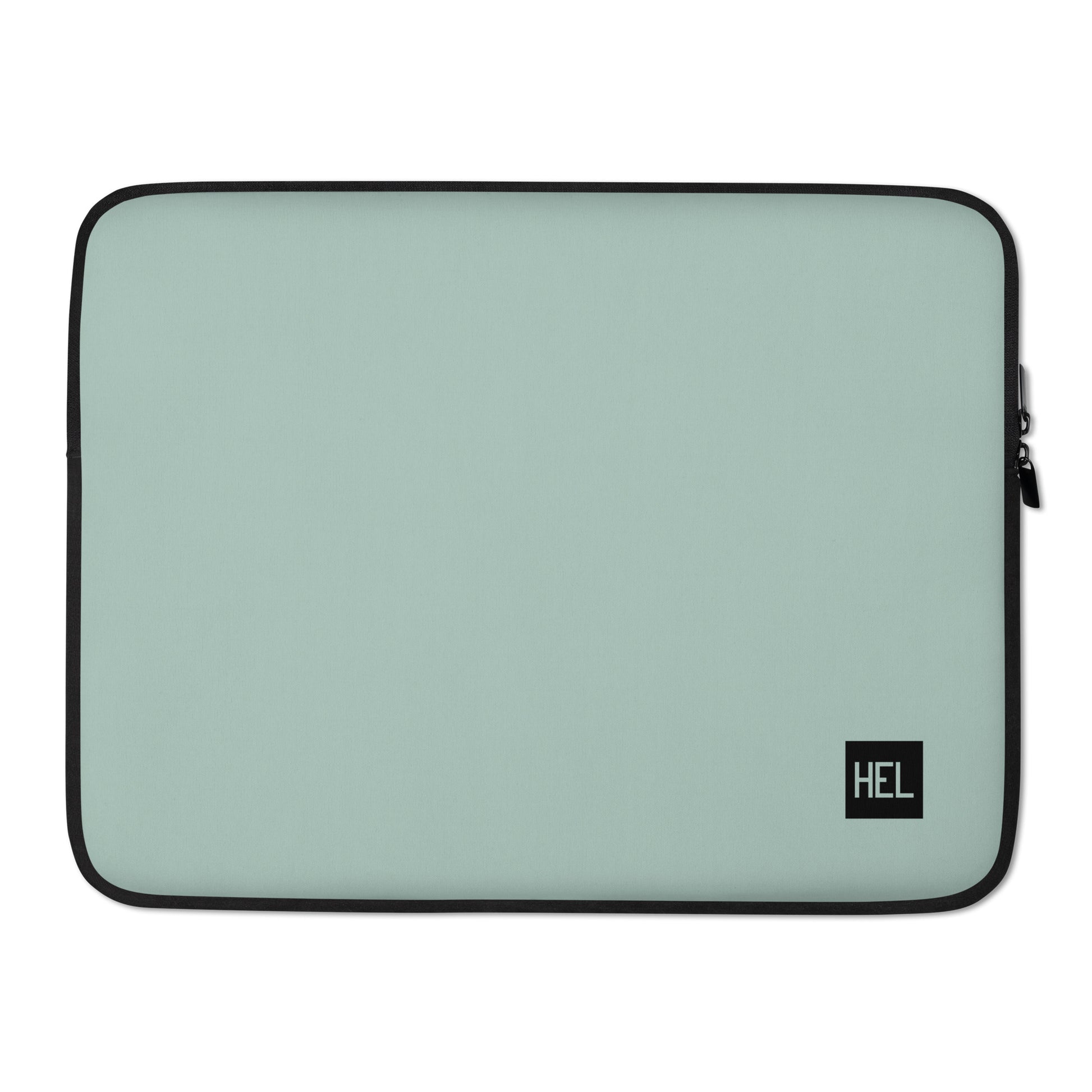 HEL Helsinki Laptop Sleeve • Air Force Lettering - Opal Green • YHM Designs - Image 02