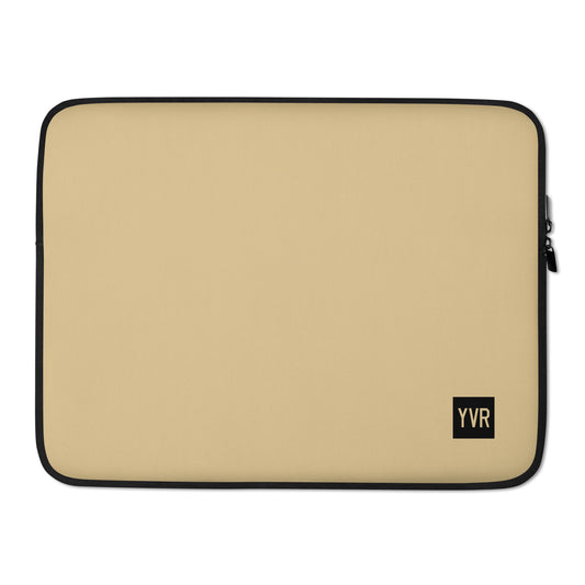 Aviation Gift Laptop Sleeve - Light Brown • YVR Vancouver • YHM Designs - Image 02