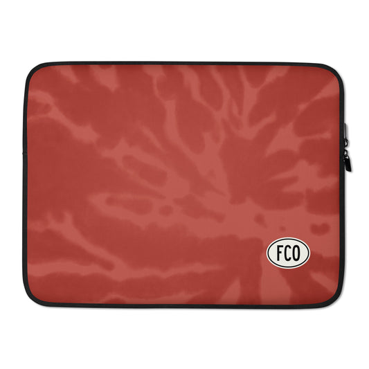 Travel Gift Laptop Sleeve - Red Tie-Dye • FCO Rome • YHM Designs - Image 02