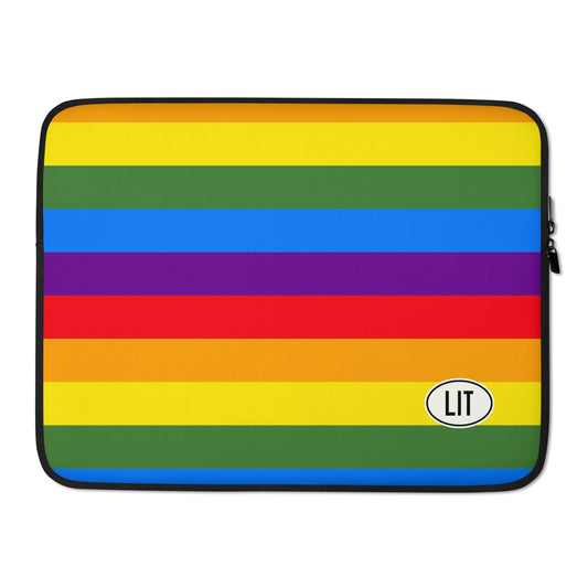 Travel Gift Laptop Sleeve - Rainbow Colours • LIT Little Rock • YHM Designs - Image 02