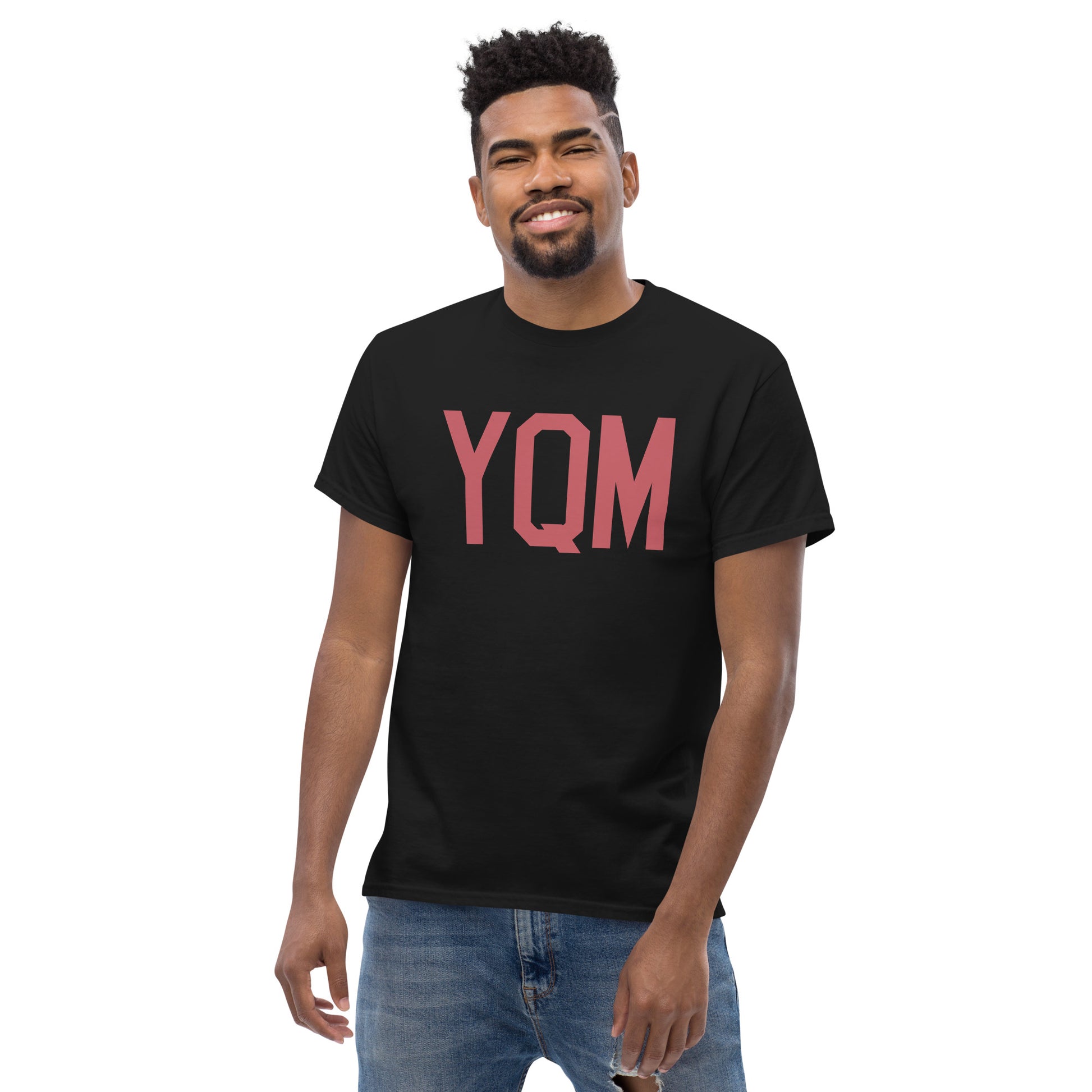 Aviation Enthusiast Men's Tee - Deep Pink Graphic • YQM Moncton • YHM Designs - Image 06