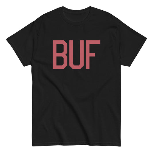 Aviation Enthusiast Men's Tee - Deep Pink Graphic • BUF Buffalo • YHM Designs - Image 02
