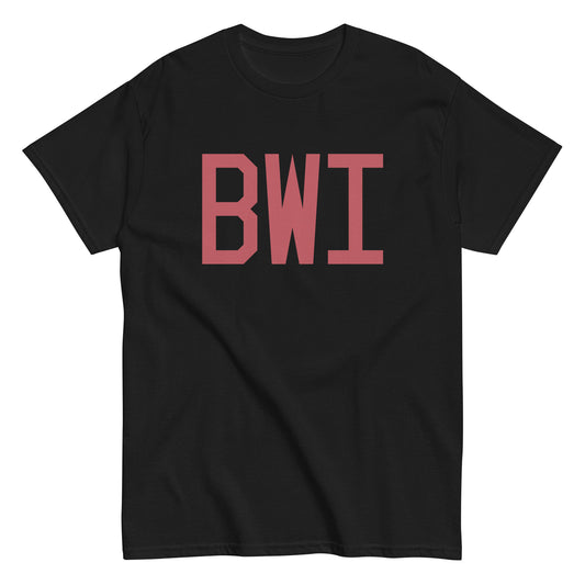Aviation Enthusiast Men's Tee - Deep Pink Graphic • BWI Baltimore • YHM Designs - Image 02