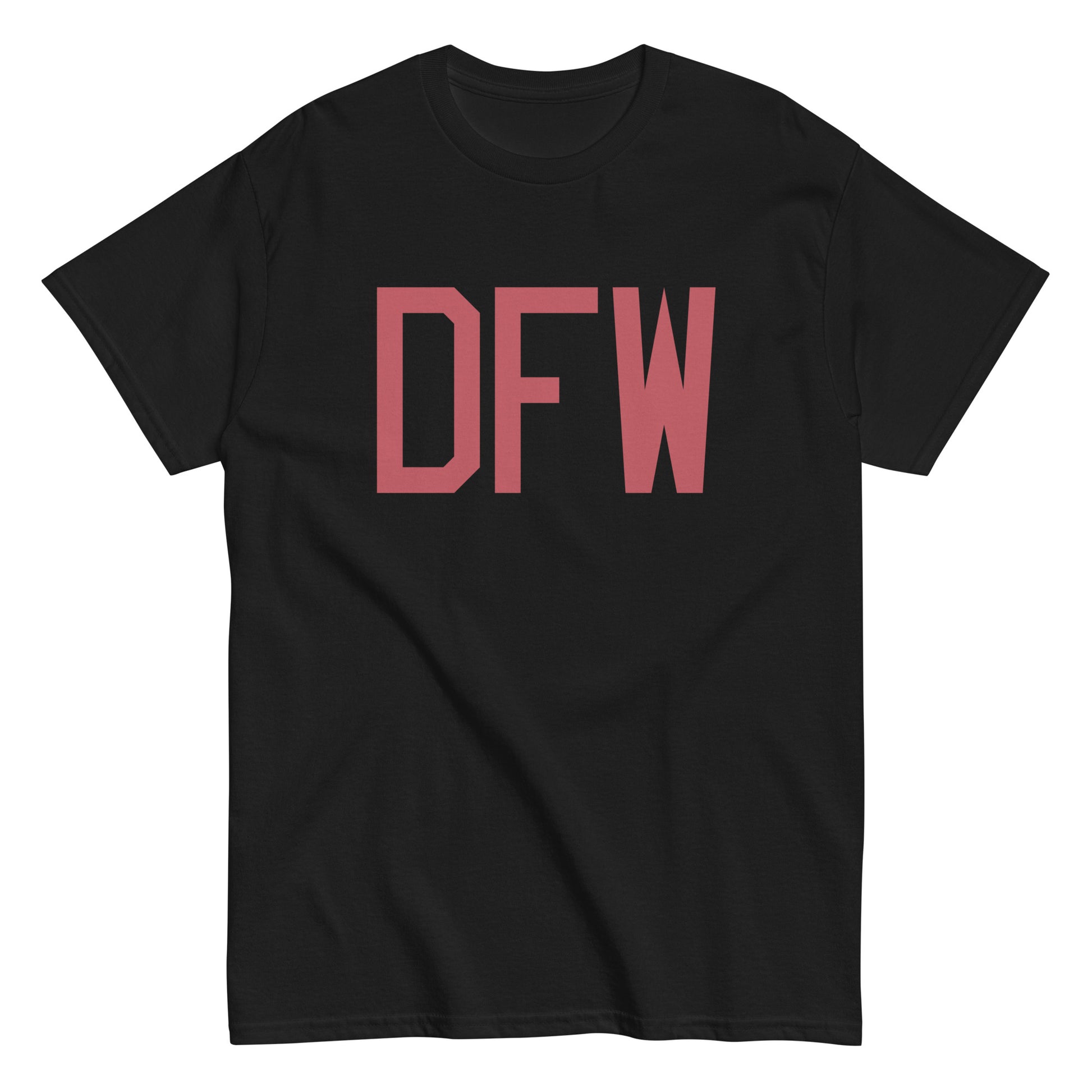 Aviation Enthusiast Men's Tee - Deep Pink Graphic • DFW Dallas • YHM Designs - Image 02