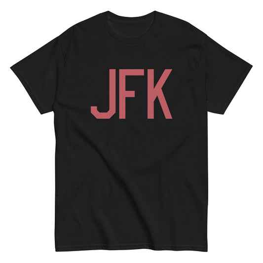 Aviation Enthusiast Men's Tee - Deep Pink Graphic • JFK New York City • YHM Designs - Image 02