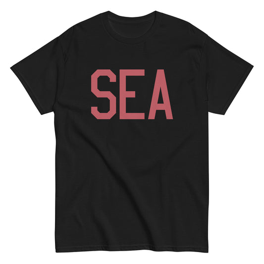 Aviation Enthusiast Men's Tee - Deep Pink Graphic • SEA Seattle • YHM Designs - Image 02